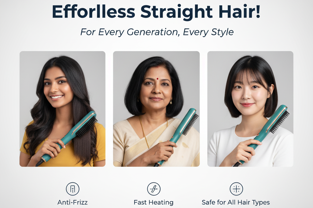 Professional Electric Hair Straightener Comb Brush